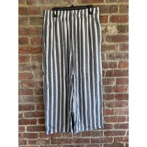 C&C California Women’s Striped Navy Blue & White Wide Leg Pants Size Large